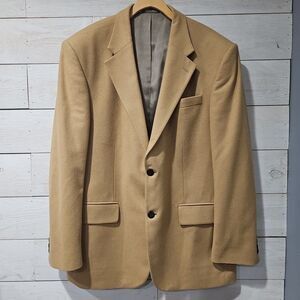 Oscar de la Renta Men’s Camel Tan Cashmere Wool Blend Sport Coat Blazer Sz 44R